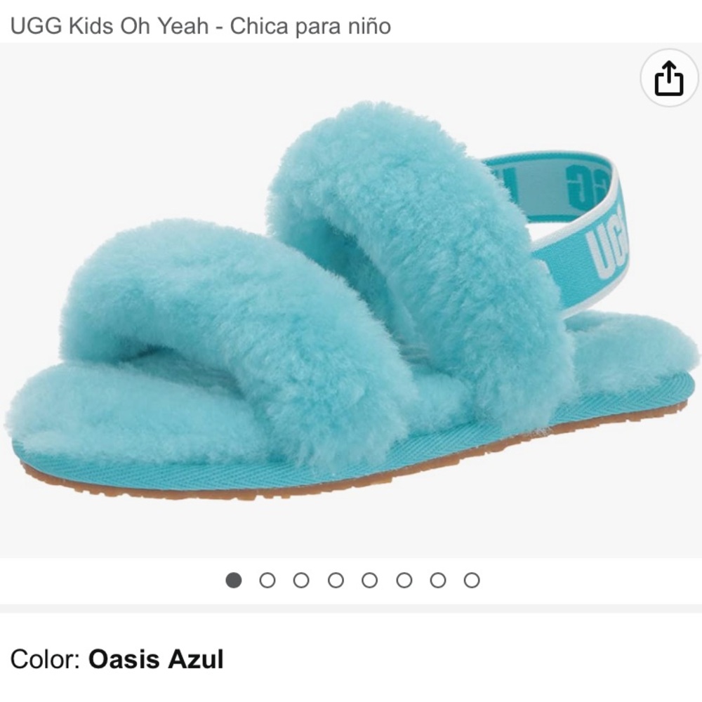Ugg Toddler 'Oh Yeah' Light Blue Slide Sandal
